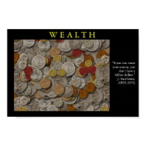WEALTH Motivational Coin Poster Print