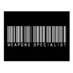 Weapons Specialist Bar Code Postcard
