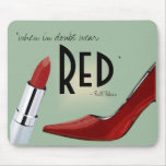 mousepad, shoes, lipstick, red, quotations