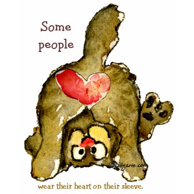 Wear Your Heart Cartoon Cat T-shirt 01 by zooogle