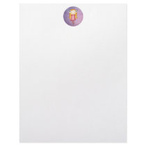 wearing a pink ribbon quirky girl letterhead design