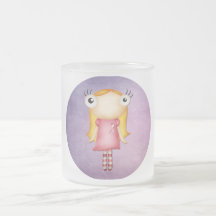 wearing a pink ribbon quirky girl mugs