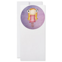 wearing a pink ribbon quirky girl rack card