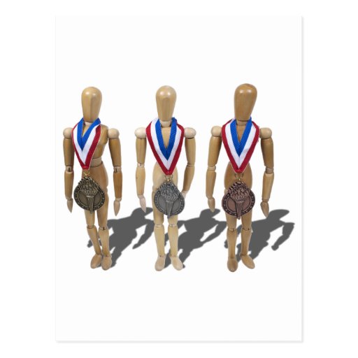 WearingGoldSilverBronzeMedals122410 Postales