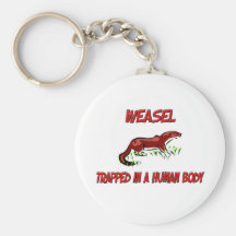 Weasel trapped in a human body keychains