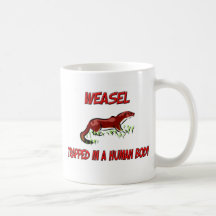 Weasel trapped in a human body mugs