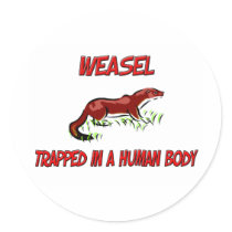 Weasel trapped in a human body sticker