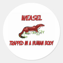 Weasel trapped in a human body sticker