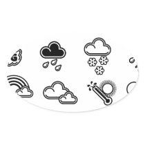 Weather Icons Oval Sticker