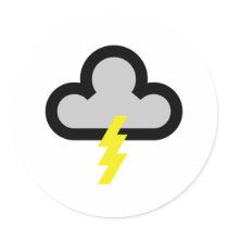 Weather Lightning Flash Symbol Round Sticker