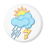 Weather sun rain of lightnings more weather sun ra fridge magnet