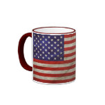 Weathered American Flag Coffee Mug