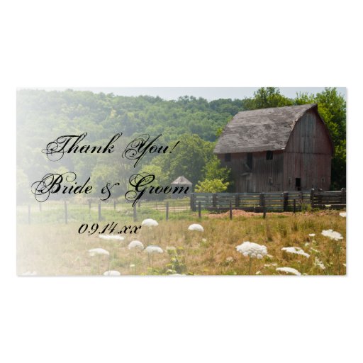 Weathered Barn Country Wedding Favor Tags Business Cards (front side)