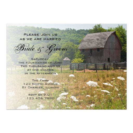 Weathered Barn Country Wedding Invitation