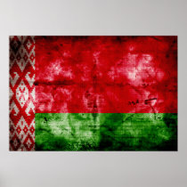 Weathered Belarus Flag Poster
