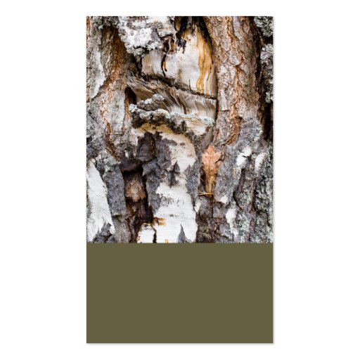 Weathered birch trunk business card template