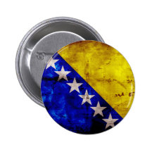 Weathered Bosnia Flag Buttons
