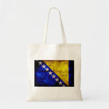 Weathered Bosnia Flag Canvas Bags
