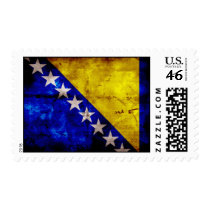 Weathered Bosnia Flag Postage Stamp