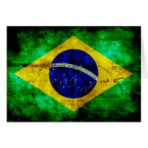 Weathered Brazil Flag Greeting Cards