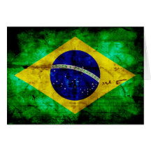Weathered Brazil Flag Greeting Cards