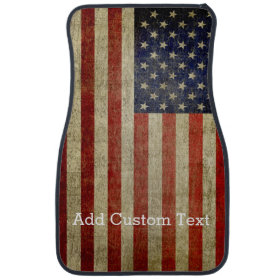 Weathered, distressed American Flag Car Mat