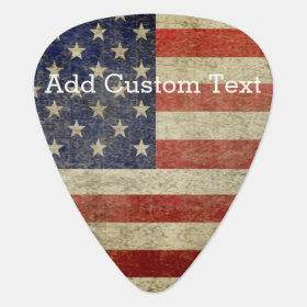 Weathered, distressed American Flag Guitar Pick