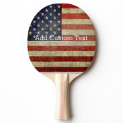 Weathered, distressed American Flag Ping-Pong Paddle