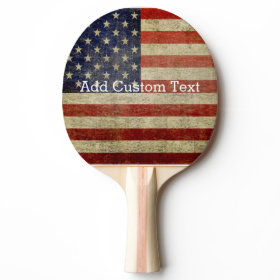 Weathered, distressed American Flag Ping Pong Paddle