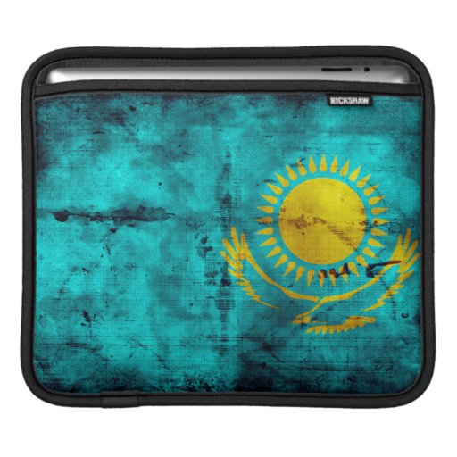 Weathered Kazakhstan Flag Sleeve For iPads