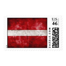Weathered Latvia Flag Postage