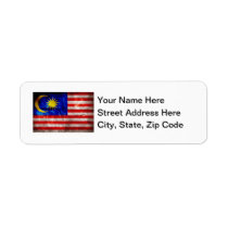 Weathered Malaysia Flag Custom Return Address Label