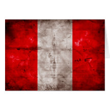 Weathered Peru Flag Greeting Card