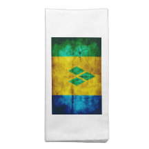 Weathered Saint Vincent Flag Napkins