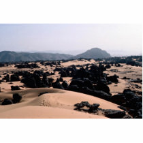 Weathered sandstone rock and sand, Algeria Desert Photo Sculpture