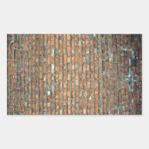 Weathered Stain Old Brick Wall Background Rectangular Sticker