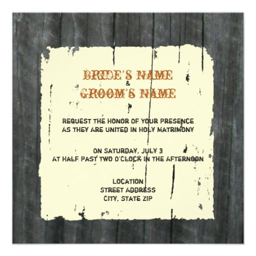 Weathered Sunflower & Barn Fall Wedding Invitation