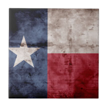 Weathered Texas Flag; Ceramic Tile