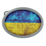 Weathered Ukraine Flag Belt Buckle