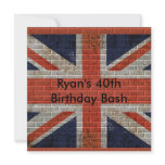 Weathered Union Jack on brick wall Personalized Announcements