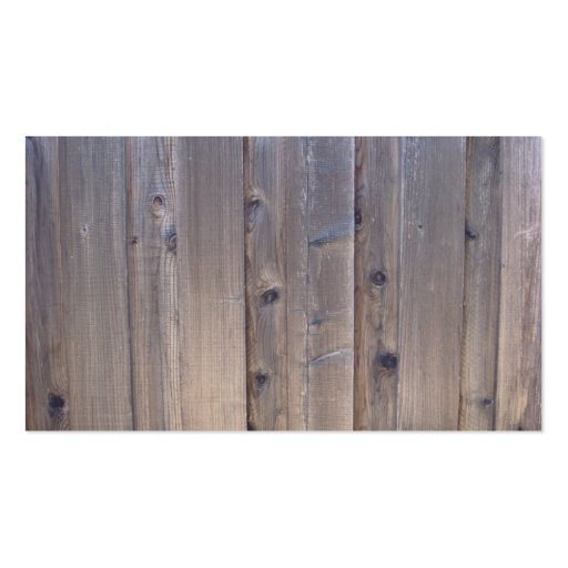 Weathered Wood Fence Business Card Template (back side)