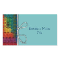Weaved rainbow business card business cards
