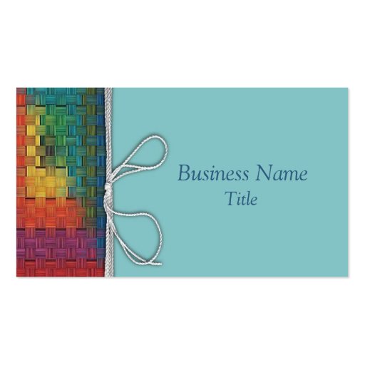 Weaved rainbow business card (front side)