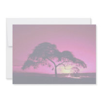 Weaver bird nests in silhouetted tree, Arusha Nati Personalized Invitation