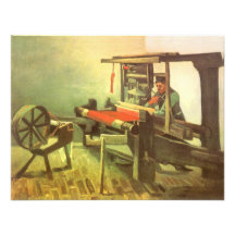 Weaver Facing Left Spinning Wheel Vincent van Gogh Personalized Invitation