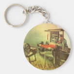 Weaver Facing Left Spinning Wheel Vincent van Gogh Keychains