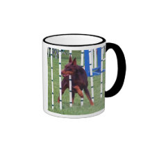 Weaving Agility Red Doberman Mug