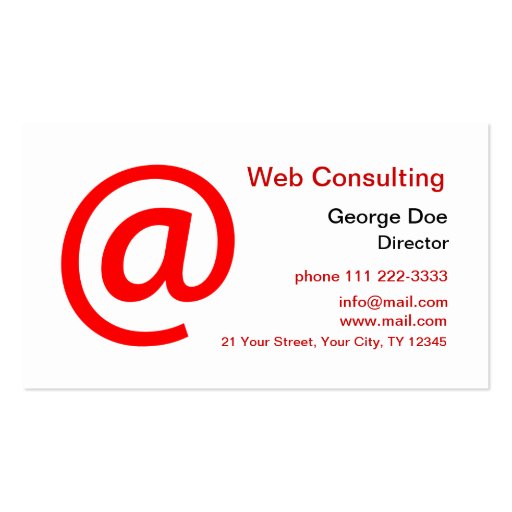 Web Consulting Business Card Template (front side)