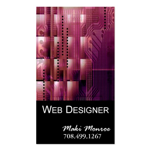 Web Design-2 Business Card template (mauve) (front side)
