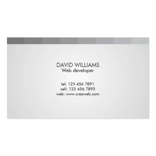 Web Developer - Business Cards (back side)